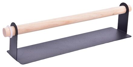 Badkamer Houten Handdoek Hanger Rack Bar Keukenkast Vershoudfolie Rag Opknoping Houder Organizer Wc Papierrolhouder Plank zwart