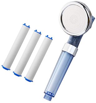 Badkamer Katoen Filter Douchekop Purifier Roest En Stof 3 Modes Verstelbare Jetting Neerslag Spa Douchekop Voor Bad blauw reeks