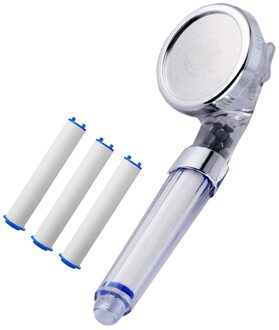 Badkamer Katoen Filter Douchekop Purifier Roest En Stof 3 Modes Verstelbare Jetting Neerslag Spa Douchekop Voor Bad doorzichtig reeks