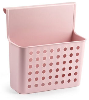 Badkamer/keuken hang opbergmandjes/organizers roze 26 x 24 cm - Opbergmanden