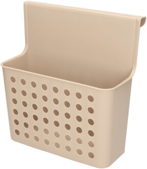 Badkamer/keuken hang opbergmandjes/organizers taupe 26 x 24 cm - Opbergmanden