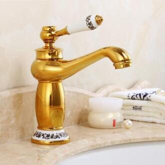 Badkamer Kraan Antieke Bronzen Afwerking Messing Basin Sink Massief Messing Kranen Enkel Handvat Water Mengkranen Bad Kraan Kraan Rood