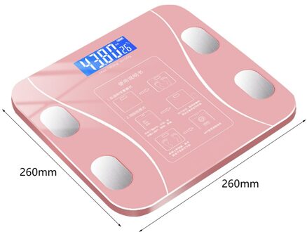 Badkamer Lichaamsvet Schaal Bluetooth Digitale Wegen Lichaamssamenstelling Analyzer Led Display Smart Draadloze Elektronische Body Weegschalen Roze