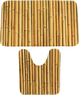 badkamer matten set Mekong - toiletmat/badmat lang - microfiber - antislip