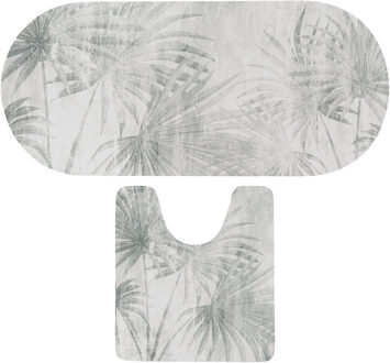badkamer matten set Urban Oasis - toiletmat/badmat lang - microfiber - antislip