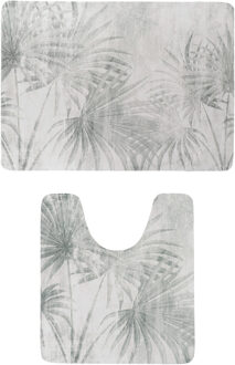 badkamer matten set Urban Oasis - toiletmat/badmat - microfiber - antislip