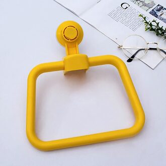 Badkamer Multifunctionele Krachtige Zuignap Handdoek Ring Badkamer Punch-Gratis Handdoek Opknoping Ring Naadloze Handdoek Wall Mount geel
