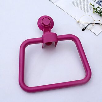 Badkamer Multifunctionele Krachtige Zuignap Handdoek Ring Badkamer Punch-Gratis Handdoek Opknoping Ring Naadloze Handdoek Wall Mount roos rood