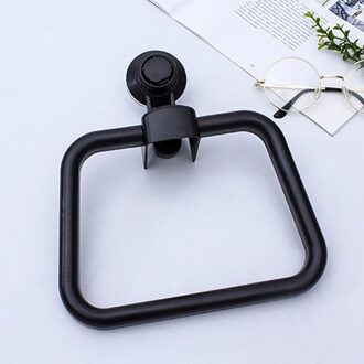 Badkamer Multifunctionele Krachtige Zuignap Handdoek Ring Badkamer Punch-Gratis Handdoek Opknoping Ring Naadloze Handdoek Wall Mount zwart