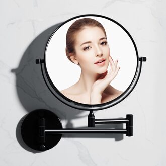 Badkamer Muur Gemonteerde Make-Up Spiegel Cosmetische Spiegels Badkamer Black Beauty Spiegel Vouwen Vergrootglas Geen Boren Installat