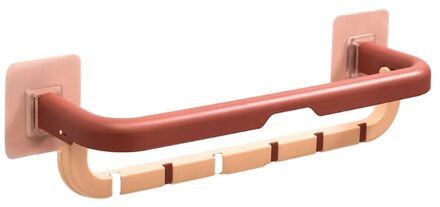 Badkamer Muur Gemonteerde Punch-Gratis Handdoek Houder Vouwen Badhanddoek Opslag Plank 11AG201026-roze