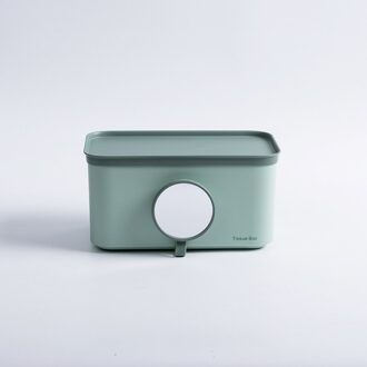 Badkamer Muur Gemonteerde Tissue Opbergdoos Met Magnetische Verwisselbare Spiegel Waterdicht Punch-Gratis Roll Papieren Handdoek Plank Organisator licht groen