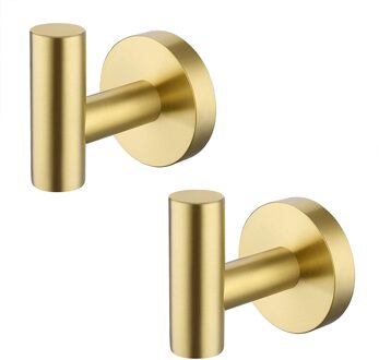 Badkamer Muur Handdoek Haken Geen Boor Zware Gewaad Haak Houder SUS304 Rvs Geborsteld/Blakc2 Pack geborsteld goud