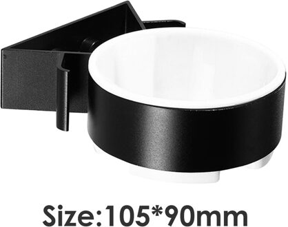 Badkamer Nail-Gratis Naadloze Rack Sterke Dragende Ruimte Aluminium Föhn Opslag Plank Blower Organizer zwart