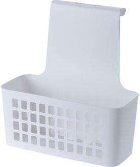 Badkamer of kast opberg/sorteer hang mandje - 24 x 10 x 25 cm - wit - kunststof