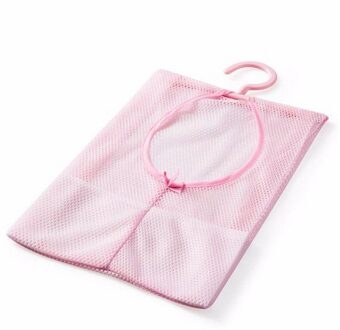 Badkamer Opslag Wasknijper Mesh Tas Haken Opknoping Tas Organizer Douche Bad roze