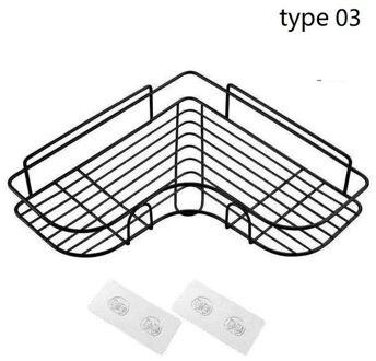 Badkamer Organisator Douche Plank Opbergrek Plank Wit Zwart Hoek Wall Mounted Aluminium Wc Shampoo Houders Niet Boren zwart 1stk