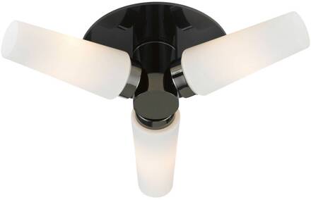 Badkamer plafondlamp Brastad, zwart zwart, mat