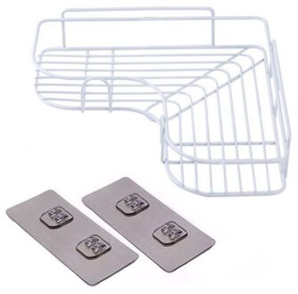 Badkamer Plank Douche Shampoo Zeep Organizer Driehoek Cosmetische Punch Gratis Zelfklevende Mounts Opbergrek Voor Keuken Wc stijl 1