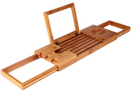 Badkamer Plank Organisator Rack Bamboe Bad Lade Uitbreidbaar Multifunctionele Badkamer Rack Boek En Wijn Houder