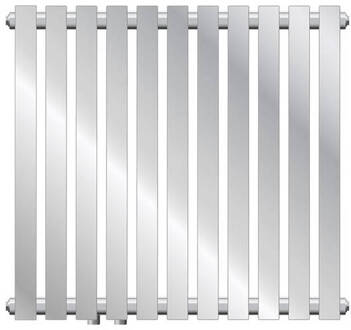 Badkamer radiator Horizontaal met middenaansluiting 640x600 mm Chroom LuxeBath Zilverkleurig