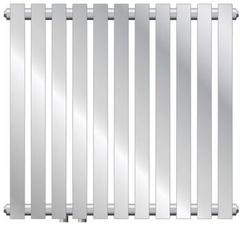 Badkamer radiator Horizontaal met middenaansluiting 640x600 mm Chroom LuxeBath Zilverkleurig