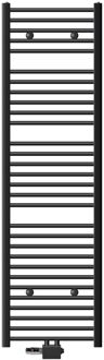 Badkamer radiator middenaansluiting 500x1800 mm antraciet recht met LuxeBath universele aansluitset Zwart