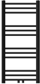 badkamer radiator Sahara 400x800 mm zwart mat recht met middenaansluiting, design radiator