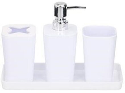 Badkamer set 4delig wit - Badkameraccessoireset