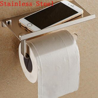 Badkamer Set Wc Papier Telefoon Houder Met Plank Roestvrij Staal Papier Houder Tissue Dozen Badkamer Mobiele Telefoons Handdoekenrek
