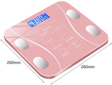 Badkamer Smart Schaal Bluetooth Digitale Wegen Lichaamssamenstelling Analyzer Led Display Smart Draadloze Elektronische Body Weegschalen Roze