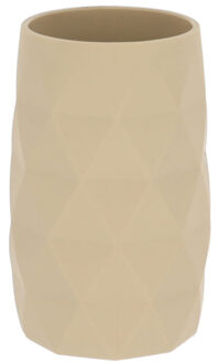 Badkamer Tandenborstelbeker Diamond - beige - 6 x 12 cm