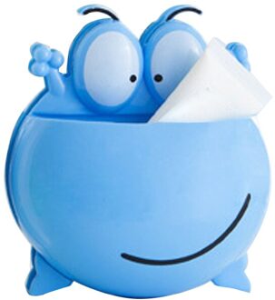 Badkamer Tandenborstelhouder Cartoon Kikker Tandpasta Opbergrek Muurbevestiging Zuignap Haak Douche Holder Badkamer Accessoires blauw