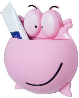 Badkamer Tandenborstelhouder Cartoon Kikker Tandpasta Opbergrek Muurbevestiging Zuignap Haak Douche Holder Badkamer Accessoires roze