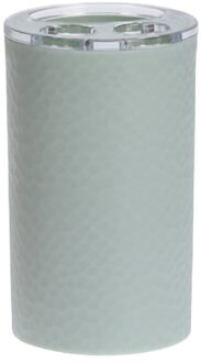 Badkamer tandenborstelhouder - groen - met diamonddesign - 7 x 11 cm