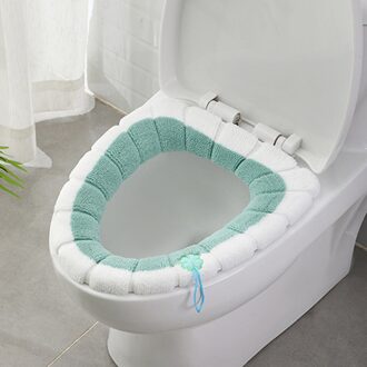 Badkamer Toilet Seat Acryl Stof Warm Seat Pad Wasbare Wc Zitkussen 12.2 Inches Diameter Wc Deksel Accessoires groen