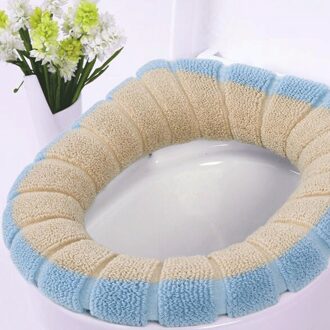 Badkamer Toilet Seat Closestool Wasbare Soft Warmer Mat Cover Pad Kussenhoes zwart