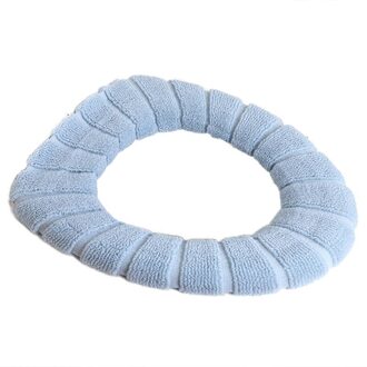 Badkamer Toilet Seat Cover Closestool Warm Verdikte O-Type Soft Warmer Mat Pad Kussen Toilet Seat Cover Badkamer Accessoires blauw