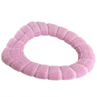 Badkamer Toilet Seat Cover Closestool Warm Verdikte O-Type Soft Warmer Mat Pad Kussen Toilet Seat Cover Badkamer Accessoires roze