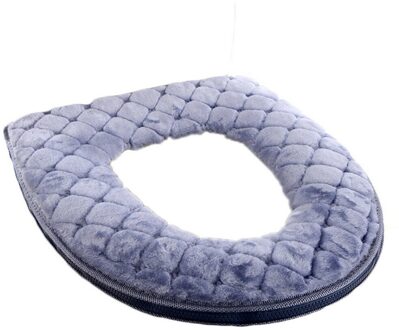 Badkamer Toilet Seat Cover Zachte Pluche Wasbare Winter Warmer Toilet Seat Mat Pad Kussen Badkamer Accessoire, Rood grijs