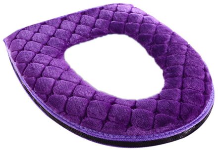 Badkamer Toilet Seat Cover Zachte Pluche Wasbare Winter Warmer Toilet Seat Mat Pad Kussen Badkamer Accessoire, Rood paars
