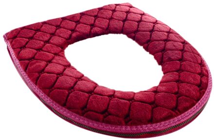 Badkamer Toilet Seat Cover Zachte Warme Pluche Comfortabele Wc Cover Seat Deksel Pad Woondecoratie Toilet Seat Cover rood