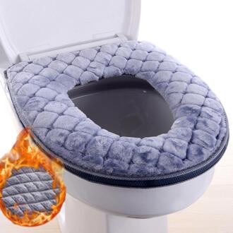 Badkamer Toilet Seat Cover Zachte Warme Pluche Toilet Seat Deksel Pad Woondecoratie Toilet Seat Cover 30FP13 Grijs