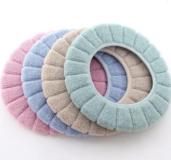 Badkamer Toilet Seat Met Handvat Closestool Wasbare Zachte Winter Warmer Mat Pad Kussen O-Vorm Toiletbril Bidet Covers nordic willekeurig