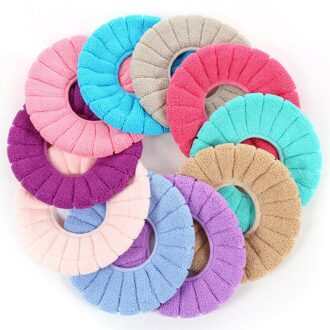 Badkamer Toilet Seat Met Handvat Closestool Wasbare Zachte Winter Warmer Mat Pad Kussen O-Vorm Toiletbril Bidet Covers normaal willekeurig kleur
