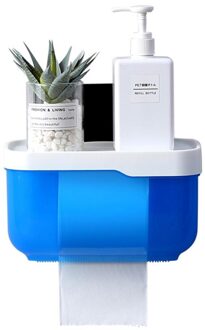 Badkamer Toiletpapier Handdoekhouder Wall Mount Plastic Wc Toiletrolhouder Met Opslag Plank Rack Papier Opbergdoos blauw S