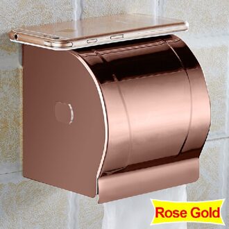 Badkamer Toiletrolhouder Cover Waterdichte Rvs Toiletpapier Papierrolhouder Goud Papieren Handdoek Doos Wandmontage roos goud