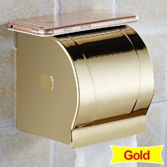 Badkamer Toiletrolhouder Cover Waterdichte Rvs Toiletpapier Papierrolhouder Goud Papieren Handdoek Doos Wandmontage
