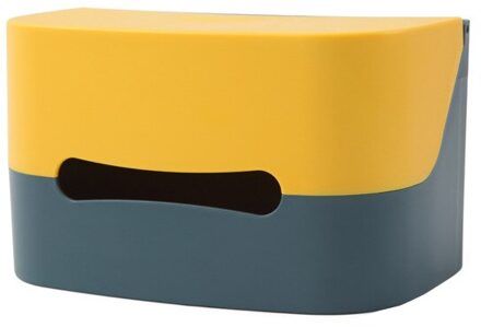 Badkamer Toiletrolhouder Keuken Papieren Tissue Doos Plastic Wc Dispenser Wall Mounted Roll Papier Opbergdoos Gratis Ponsen geel blauw