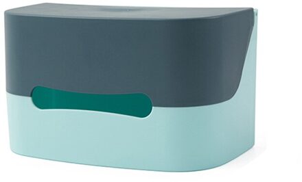 Badkamer Toiletrolhouder Keuken Papieren Tissue Doos Plastic Wc Dispenser Wall Mounted Roll Papier Opbergdoos Gratis Ponsen licht blauw